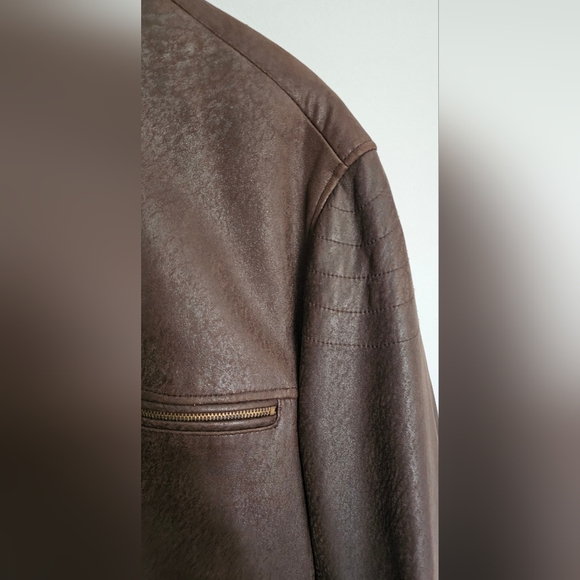 Red Wing Shoes Leather Jacket Cafe Racer Moto Men's Size XL Brown Motorcycle - Picture 3 of 15